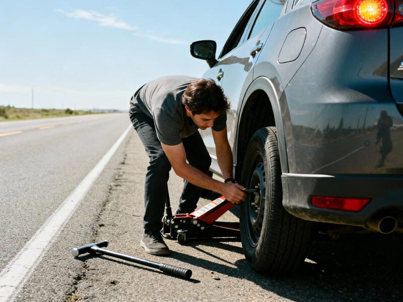 Cómo actuar en un pinchazo en carretera